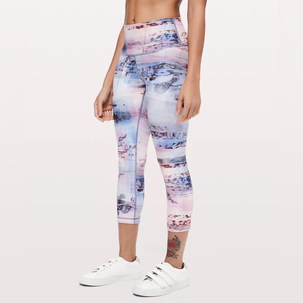 Lululemon Wunder Under Crop Leggings In Sunrise Silhouette Multi Size 6